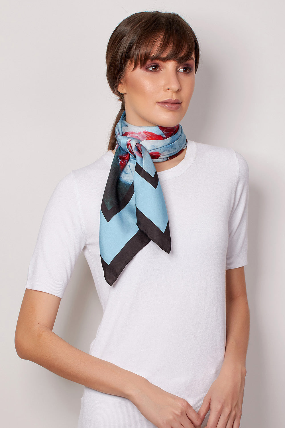 Valentino Rose 35" silk scarf