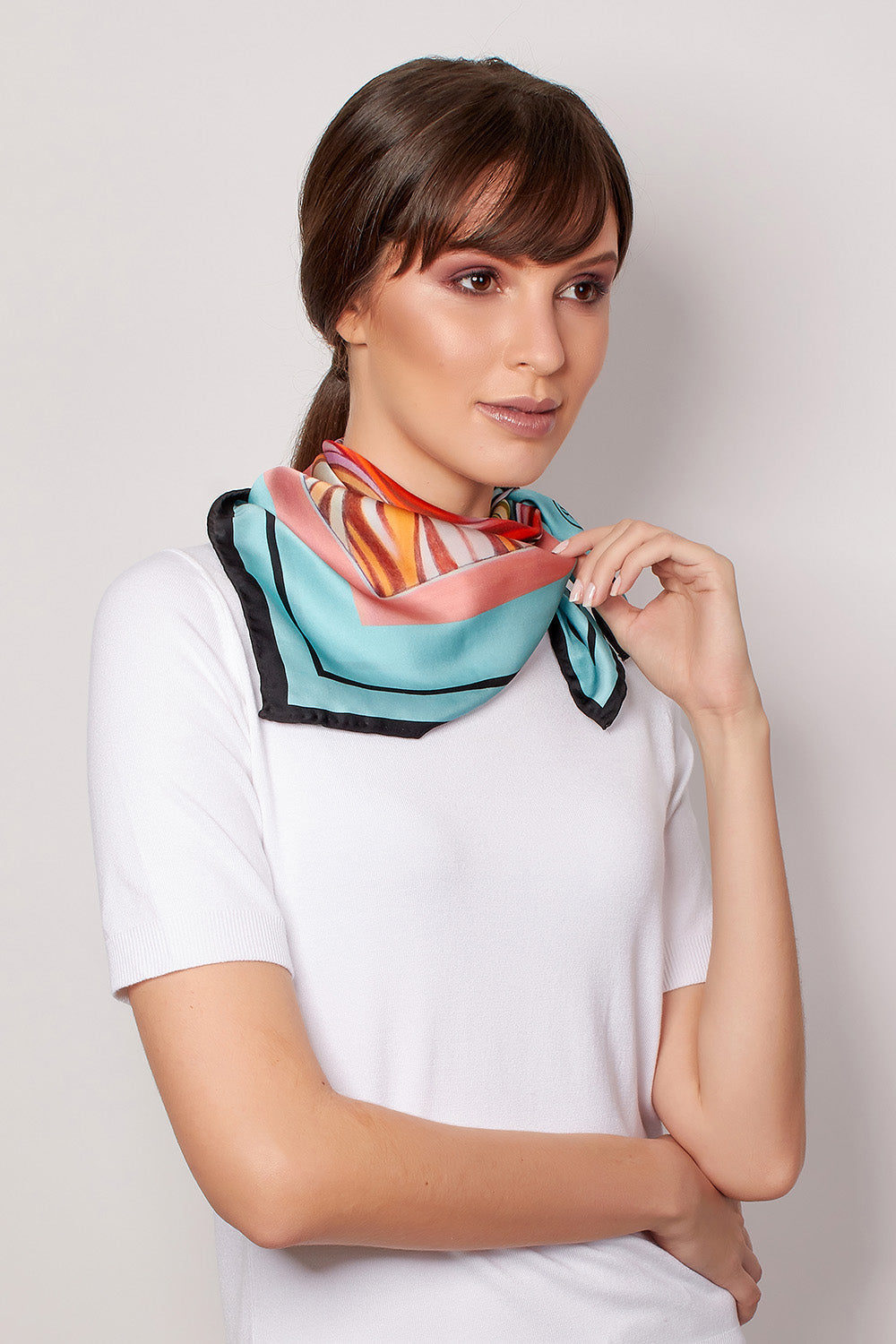 Ink Drop 01 23" silk scarf