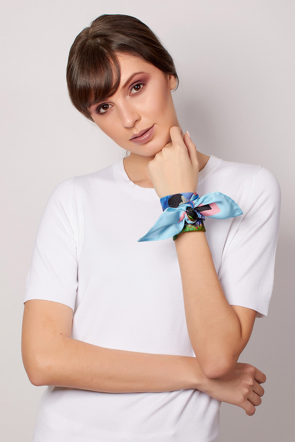 Eglantine 18" silk scarf