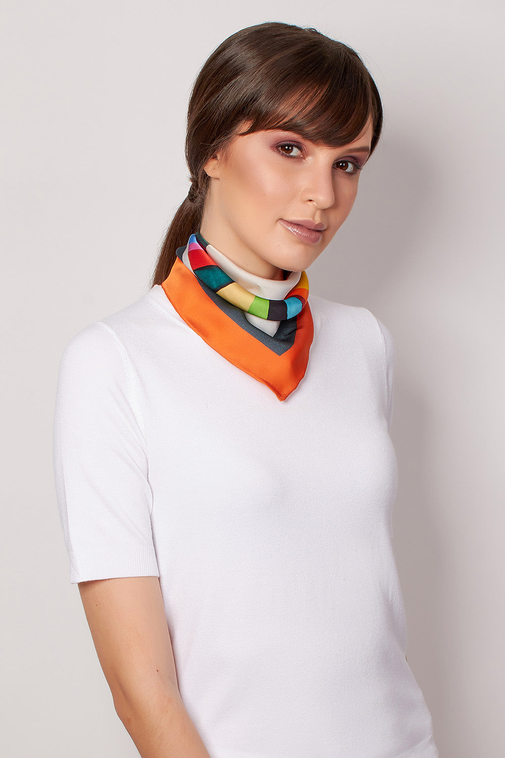 Segments II 18" silk scarf