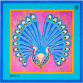 Persian Peacock 18" silk scarf