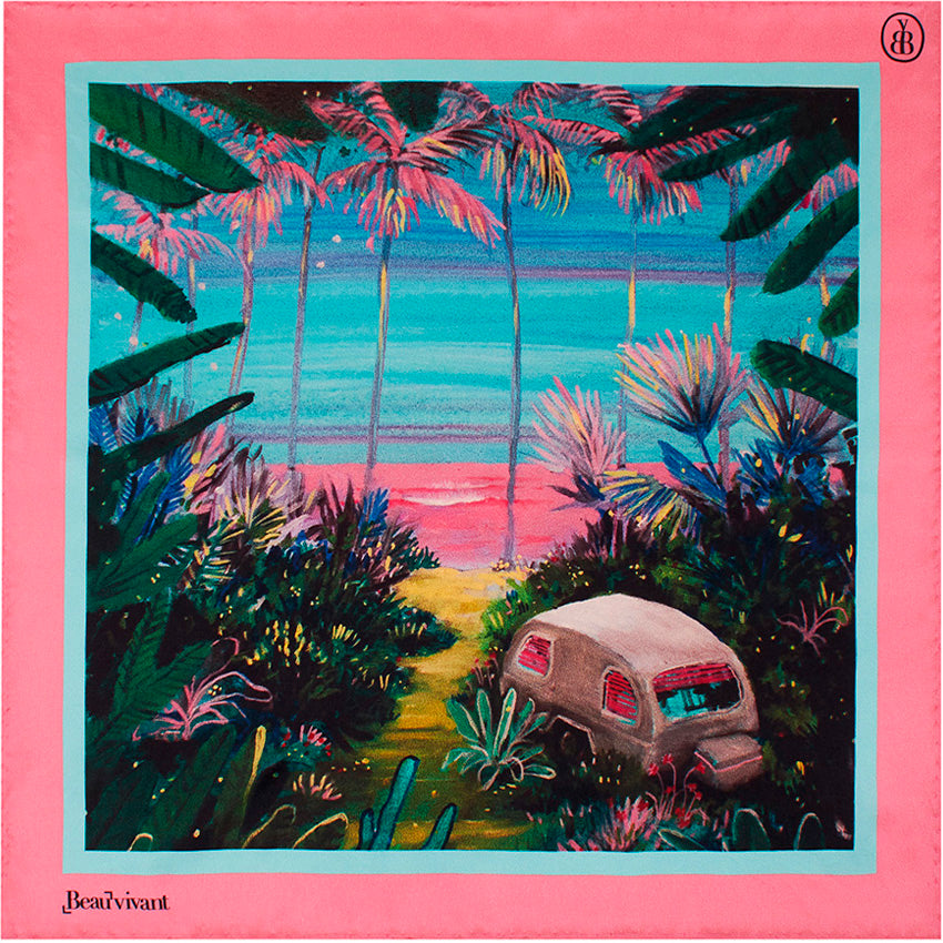 Caravan Paradise 18" silk scarf