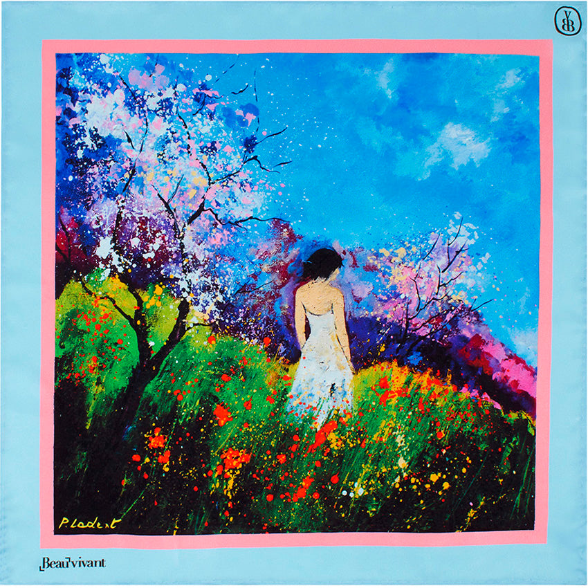 Eglantine 18" silk scarf