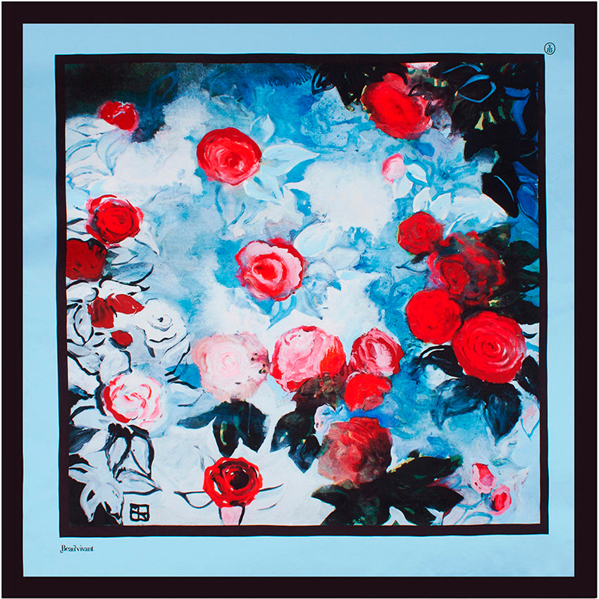Valentino Rose 35" silk scarf