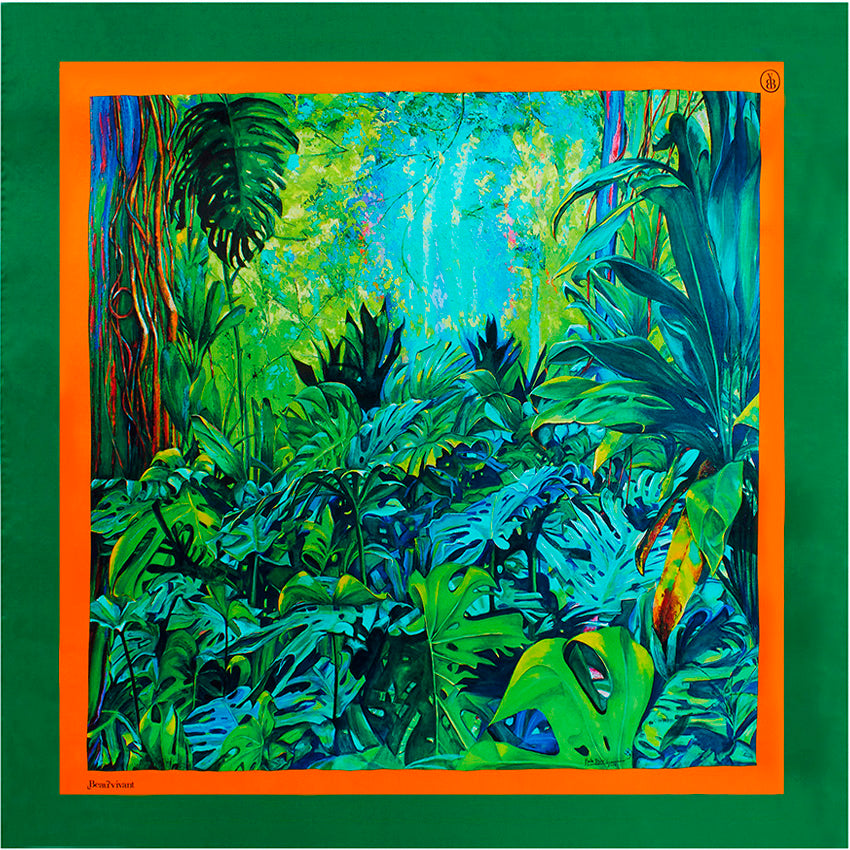 Borobudur 35" silk scarf