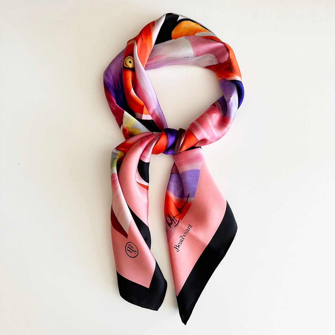 Flamingoes Too 35" silk scarf