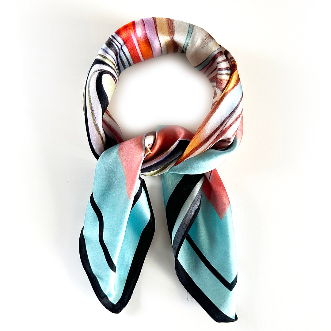 Ink Drop 01 23" silk scarf