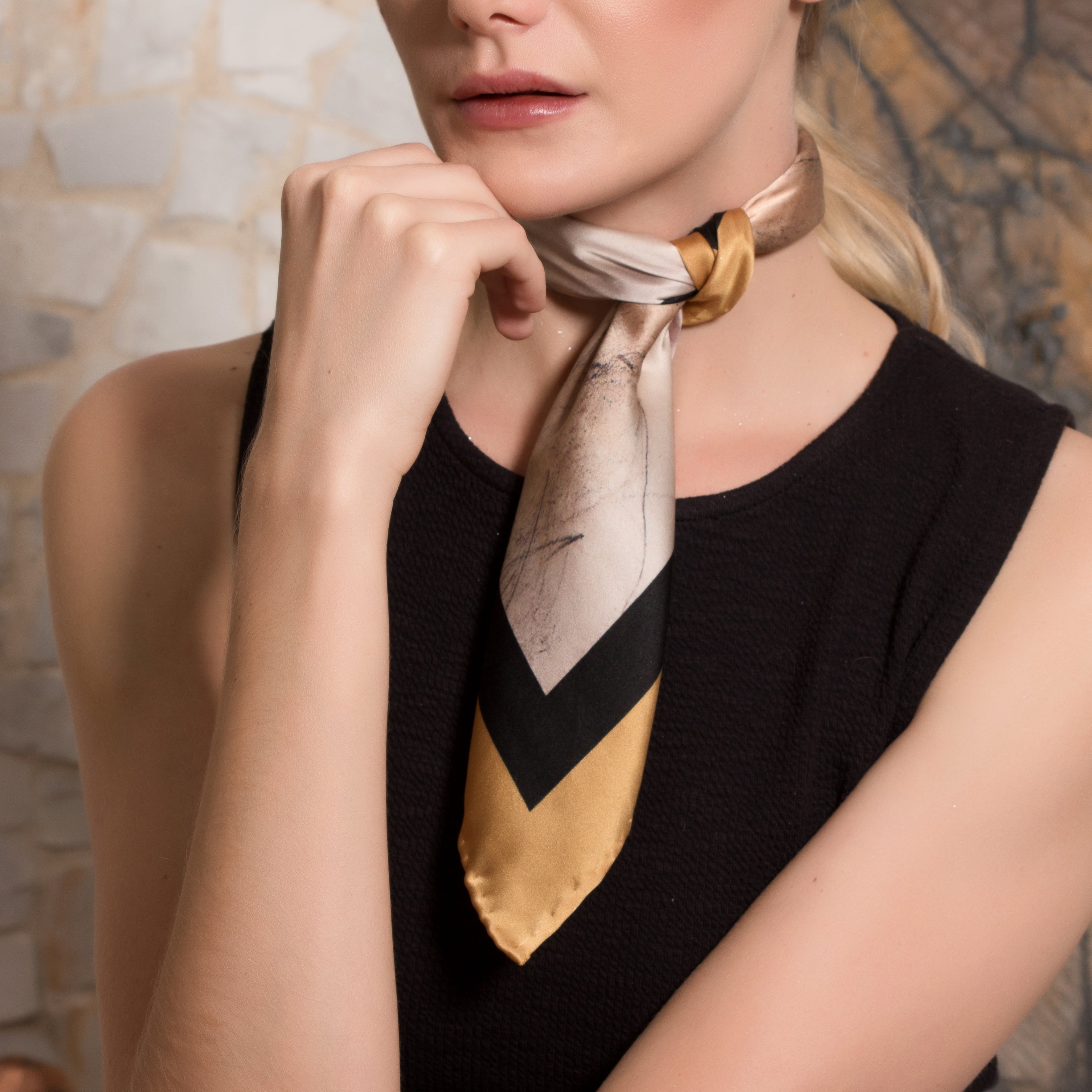 Wild 18" silk scarf