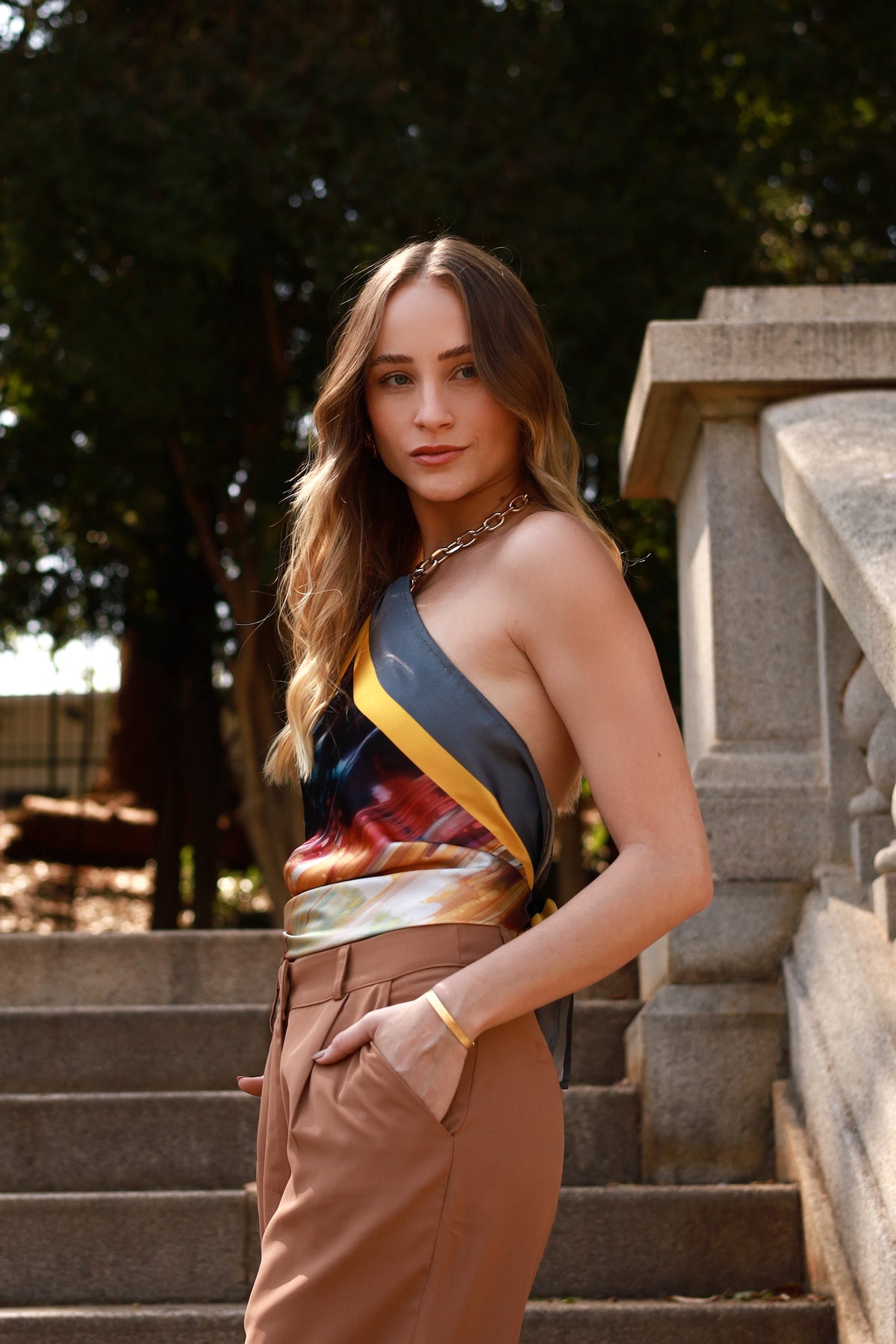 Jungle-Portal 35" silk scarf