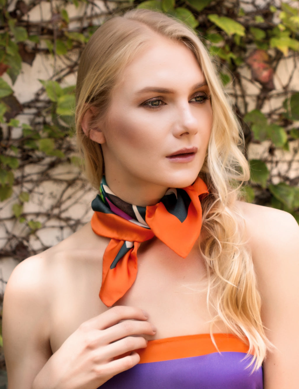 Segments II 18" silk scarf